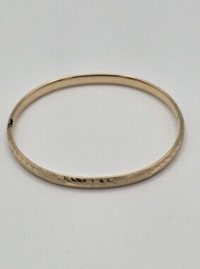 Vintage Pure 14k Yellow Gold Hinged Bangle Bracelet